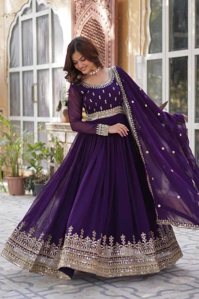 Elegant Georgette Fabric with Pearl Embroidery