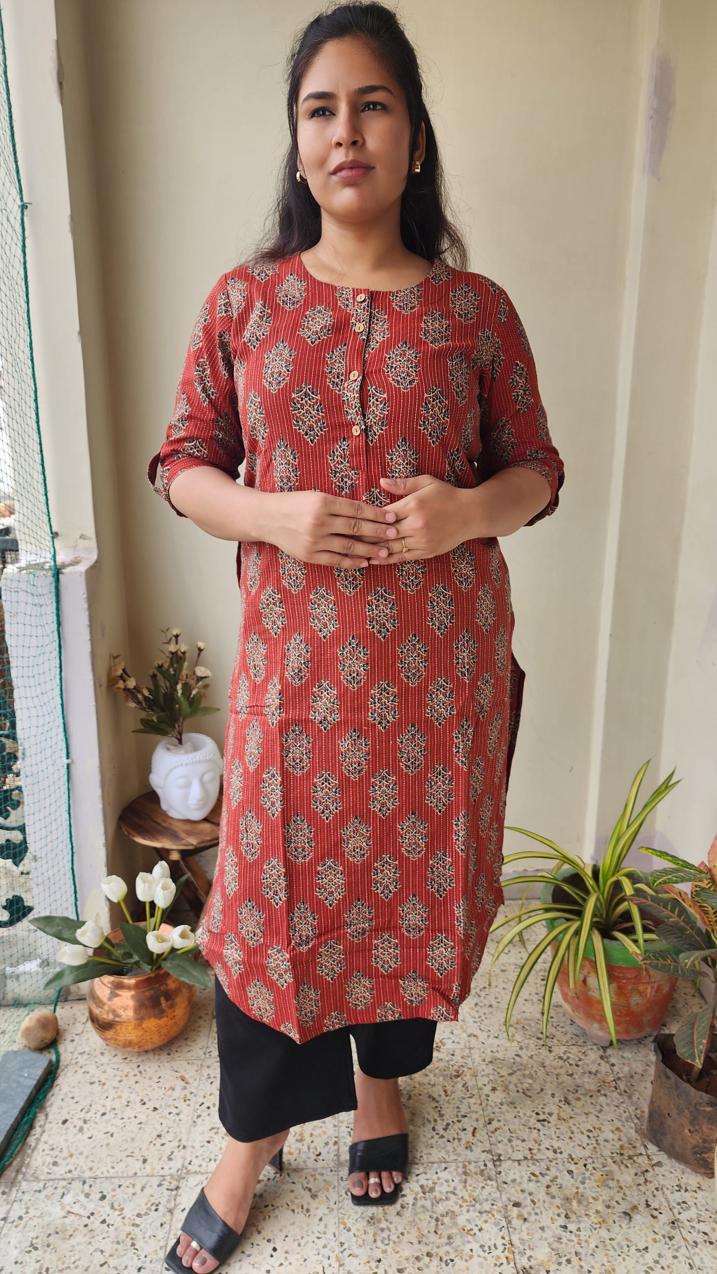 Katha Sanganeri Hand Block Cotton Kurta