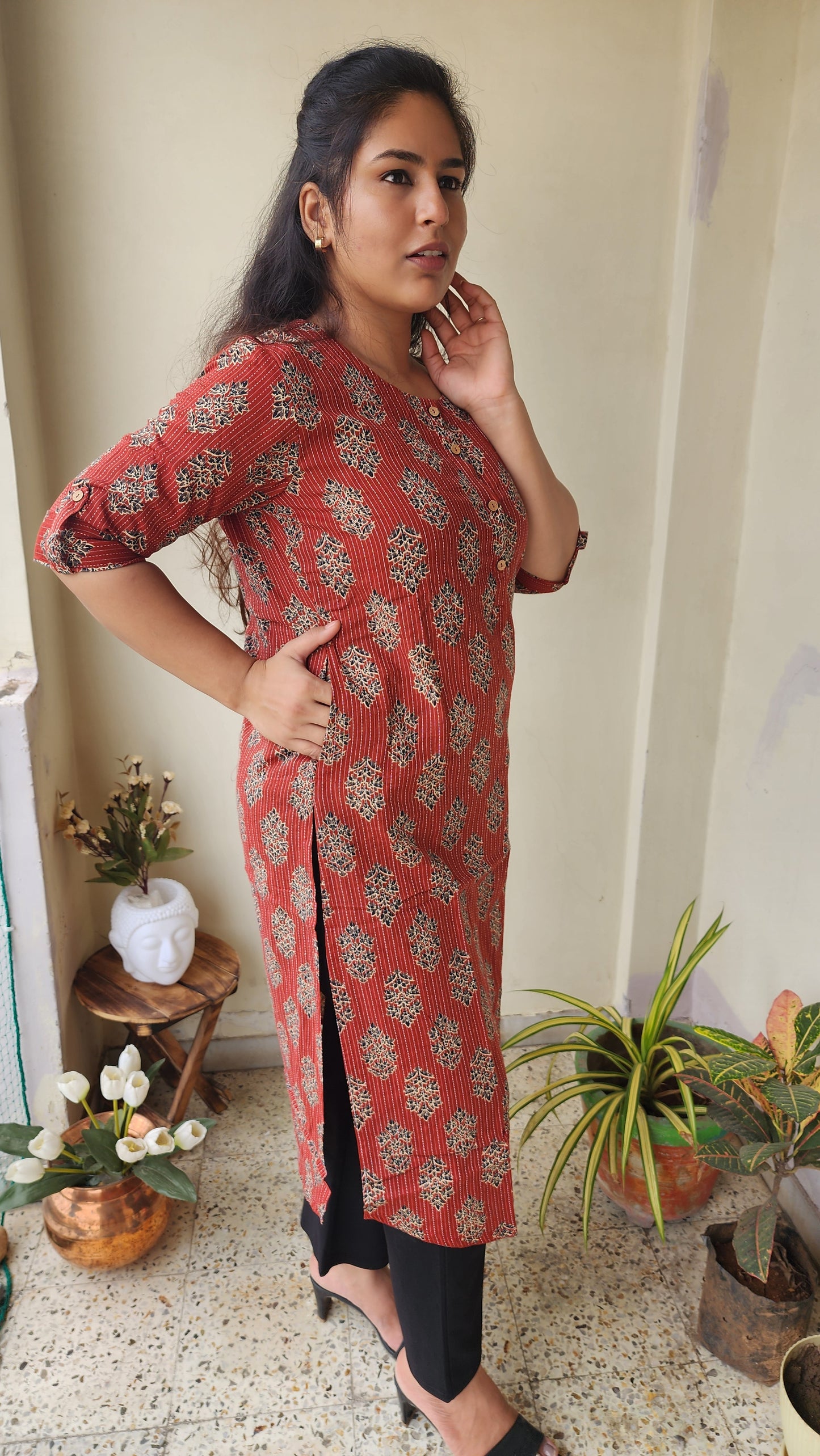 Katha Sanganeri Hand Block Cotton Kurta