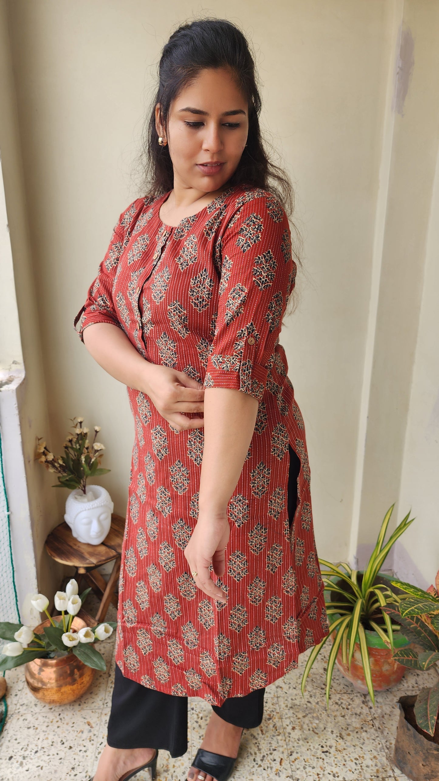 Katha Sanganeri Hand Block Cotton Kurta