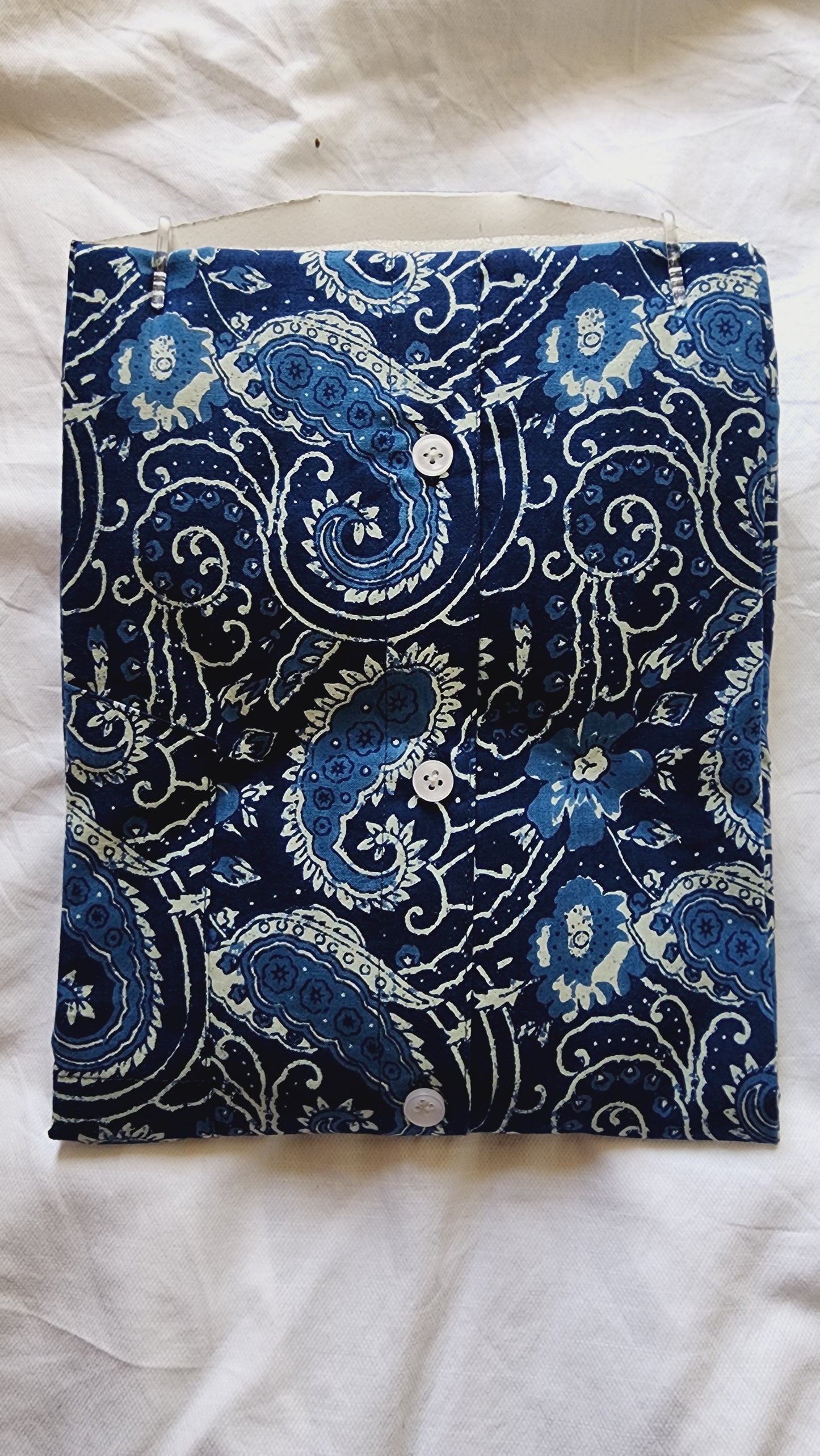 Blue Kalamkari Hand Block Print Shirt