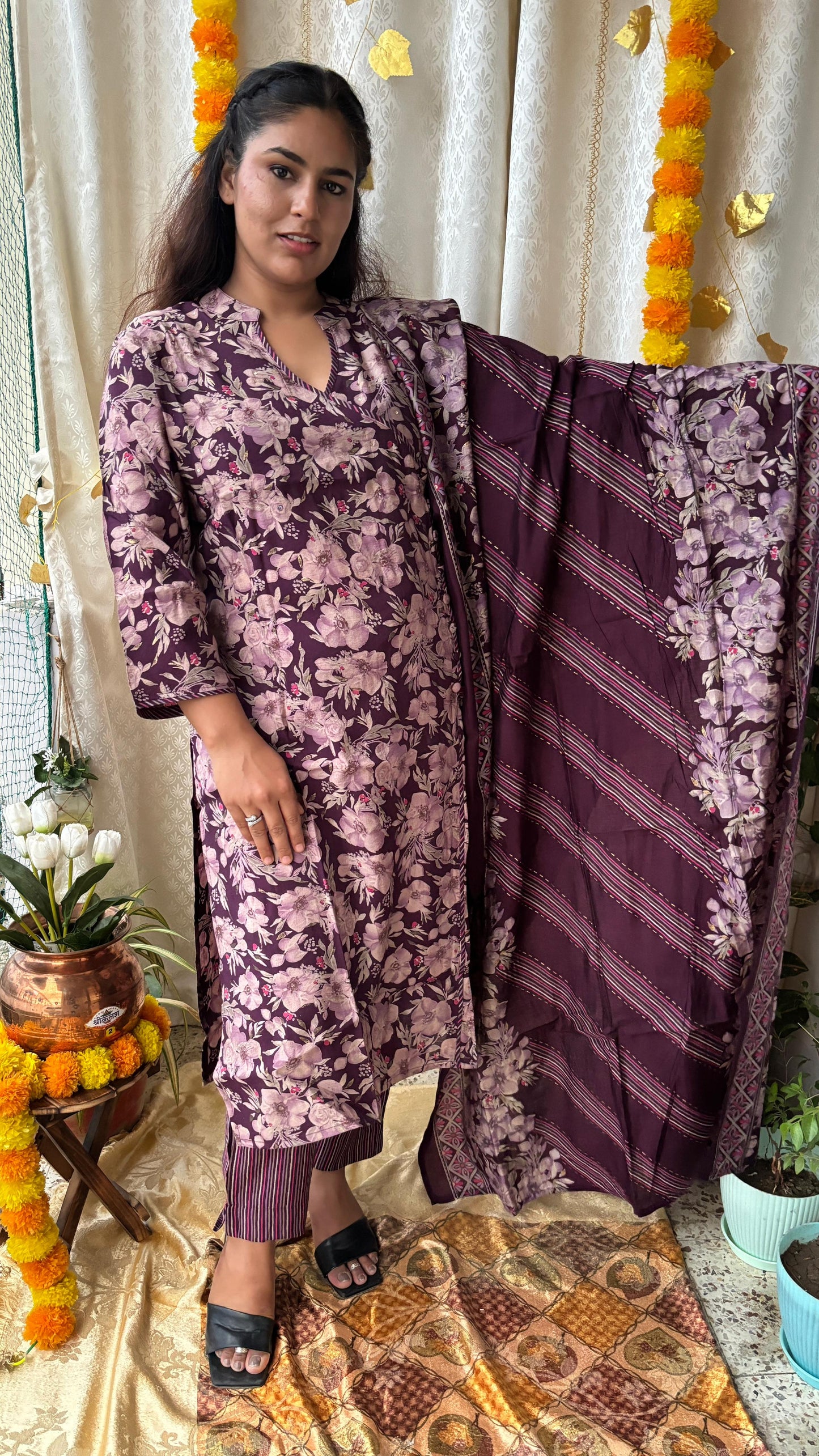 Premium Muslin Designer Floral Print Suit Set